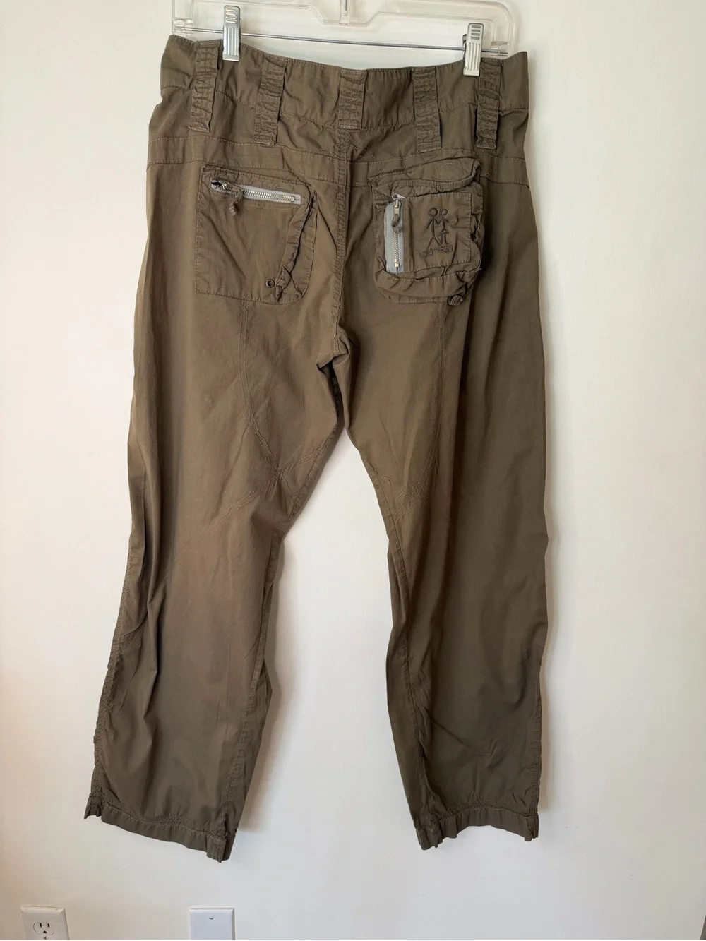 Pete & Greta utility Olive Cargo Pants Multiple Utility Pockets size 8 woman